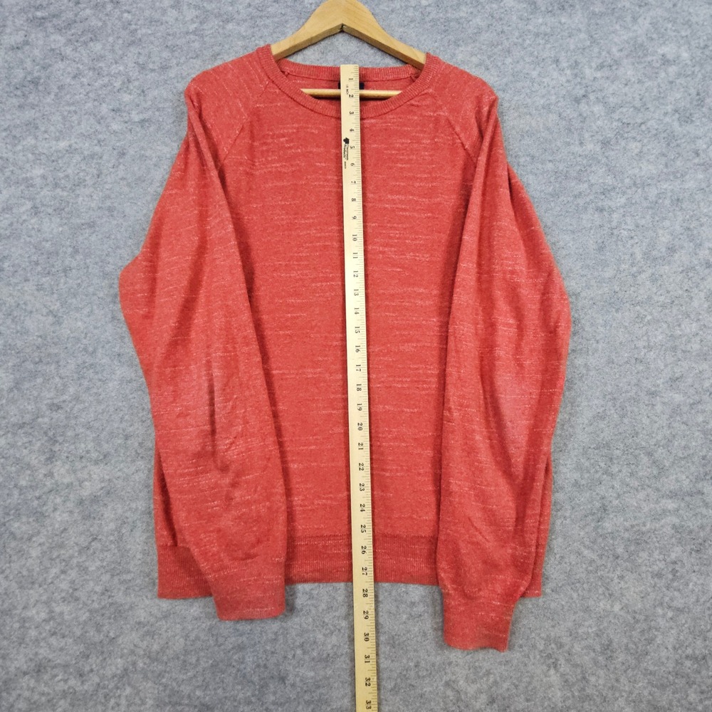 J Crew‎ Men's Heathered Orange Crewneck Sweater Size L 100% Cotton Warm Winter - Picture 7 of 9